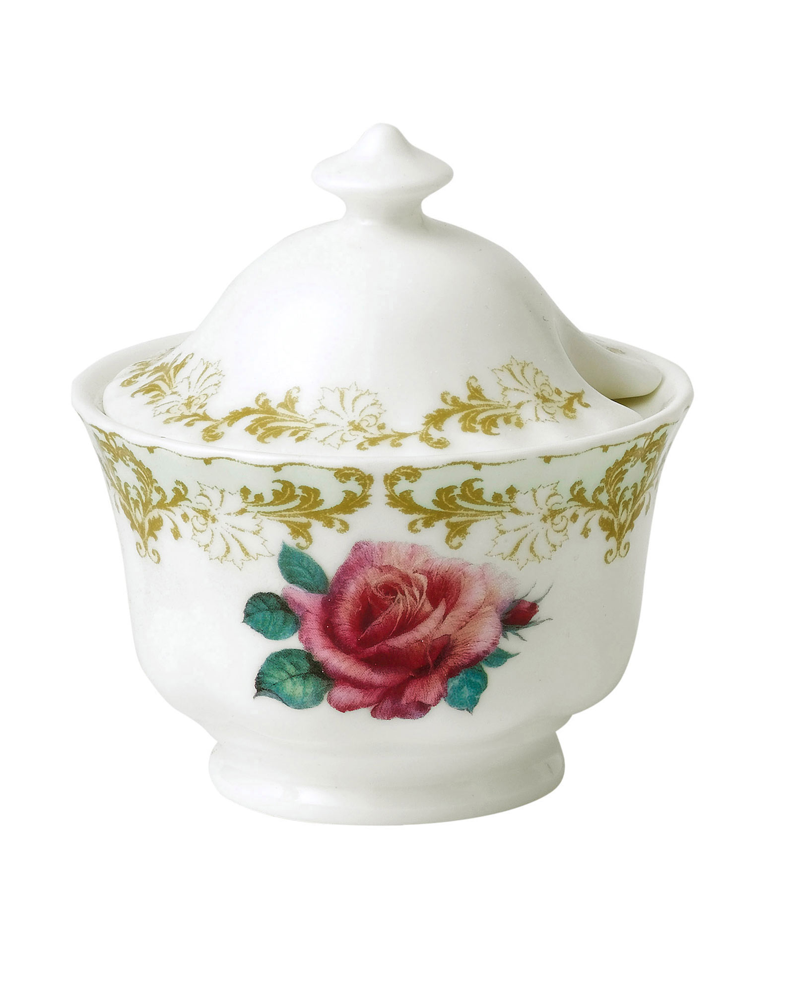 STOBAZA Ceramics - Azucarero vintage rojo floral con tapa, doble asa, 11.8  fl oz, porcelana para condimentos, café, crema, soporte para azúcar, para