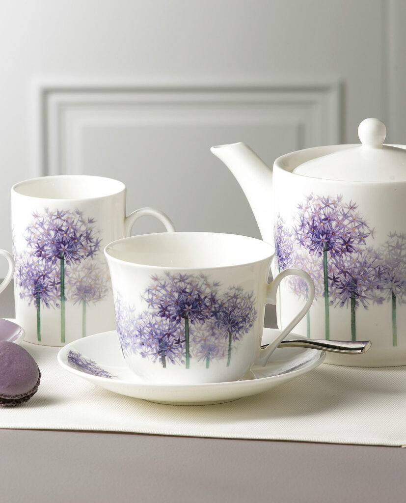 Set de taza y plato para desayuno Allium - Salón des Fleurs