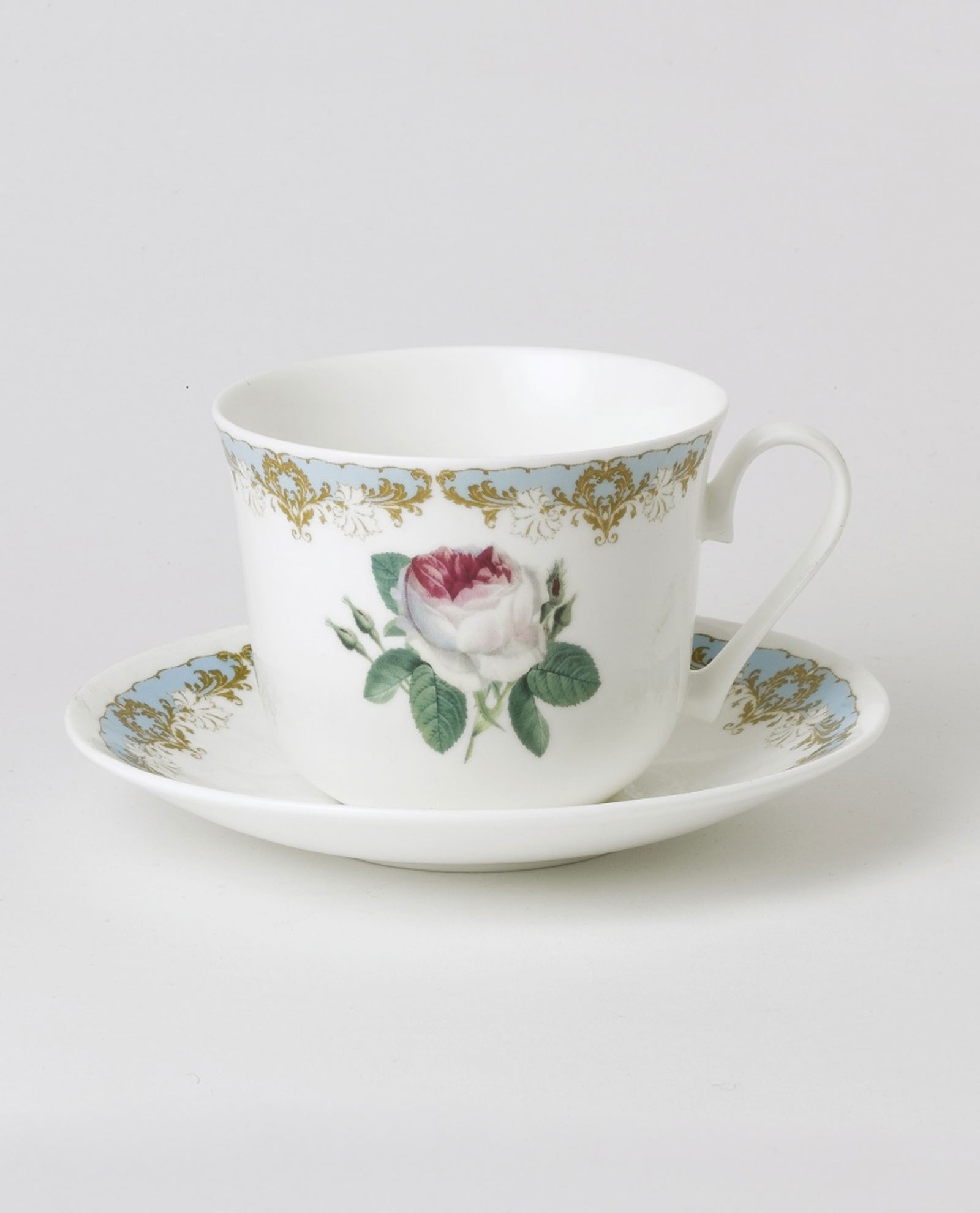 Set de taza y plato para desayuno Vintage Rose - Salón des Fleurs