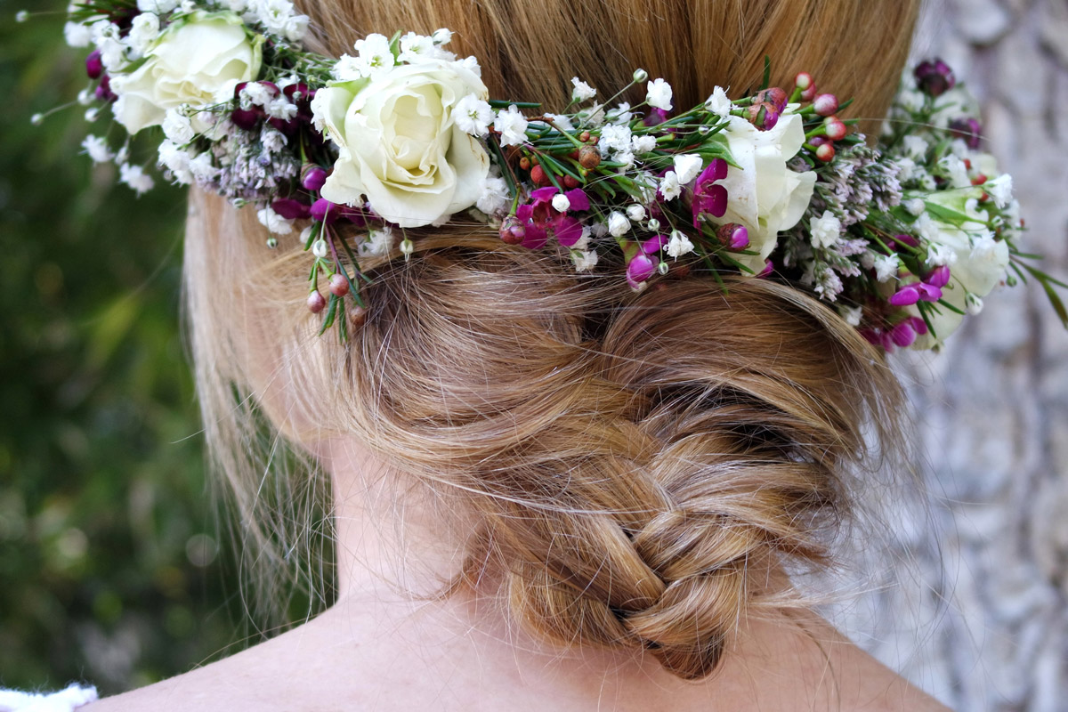 Diadema de flores naturales variadas - Salón des Fleurs