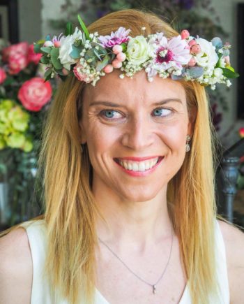 Diadema de flores naturales variadas - Salón des Fleurs