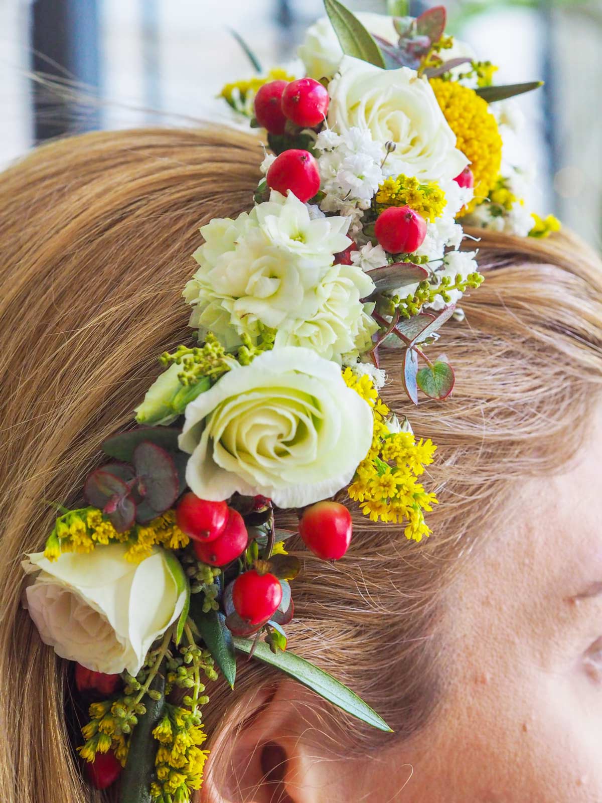 Diadema de flores naturales variadas - Salón des Fleurs